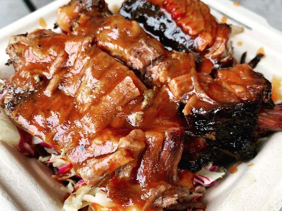 pulled pork with BBQ sauce